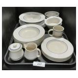 Gibson Cobalt Blue Strip Dinnerware.
