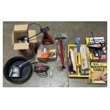 Sander, Sprayer, Heat Gun, Oil Can, Tools.