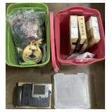 4 NOS Telephones, Craft Feathers & Sequins.
