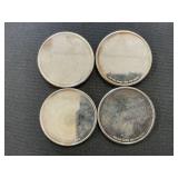 4 .999 Fine Silver 1 Troy Oz Rounds.