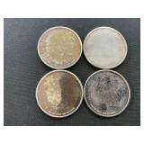 4 .999 Fine Silver 1 Troy Oz Rounds.