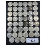 45 90% Silver 1964 Kennedy Half Dollars.