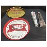 Beer Advertising Trays & Tap Handles.