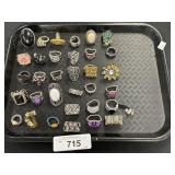 Lot of Costume Jewelry Rings,