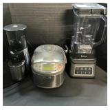 Ninja Blender, Oxo Coffee Grinder, Rice Cooker.