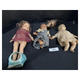 3 Composition Baby Dolls, Copper Bank.