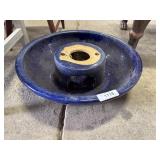 Blue Decorated Plant Bowl/Stand.