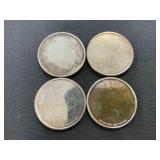 4 .999 Fine Silver 1 Troy Oz Rounds.