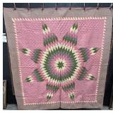 Beautiful Hand Sewn Lone Star Patch Quilt.