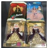 NOS 1990s Happy Holidays & Glinda Barbie Dolls.