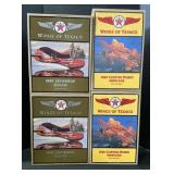 4 NOS Ertl Wings Of Texaco Die Cast Plane Banks.