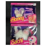 NOS 1991 Barbieï¿½s Pets Honey & Sachi.