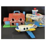 3 Vintage Fisher Price Playsets.