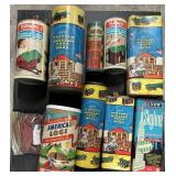 Lincoln Logs, TinkerToy, Skyline Construction Set.