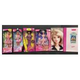 6 NOS 1990s Barbies.