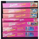 7 1990s Mattel Barbie Playsets.