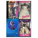 4 NOS Barbie Dolls, NASCAR, Bob Mackie.