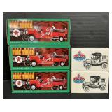 Ertl Amoco Barrel & Texaco Fire Trucks Still Banks