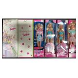 6 NOS 1990s Barbie Dolls, Avon Collection.