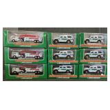 9 NOS Hess Miniature Trucks.