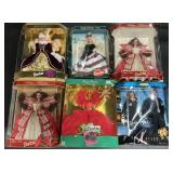 6 NOS Happy Holidays & X-Files Barbie Dolls.