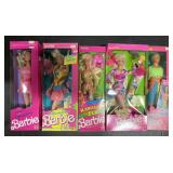 5 NOS 1980s-90s Beach Barbie & Ken Dolls.