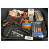 Ammo, Holsters, Gun Cleaning Tools.