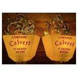 Advertising Vintage Calvert Whiskey Lamps.