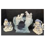 Polar Bear Statue, Snowman & Santa Figures.