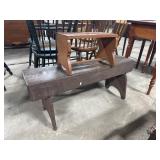 Primitive Style Wooden Benches.