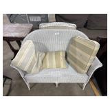 Vtg Wicker Rocker & Loveseat.