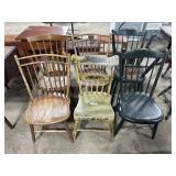 (7) Vtg Spindle Chairs.