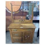 Ornate Oak Wash Stand.