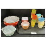 Pyrex & Fire King Ovenware, Plastic Cups & Mugs.