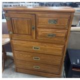 Young Hinkle Lite Oak Highboy Dresser.