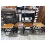 (3) Hitchcock Chairs, Colonial Style Ladderback.