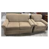 Super Clean Beige Loveseat & Armchair.