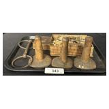 Vintage Cookie Cutters, Hog Scrapers. Horse Bit.
