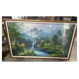 Large Scenic Artist Signed Oil Painting.