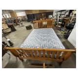 Slatted Pine BedFrame & Nightstand, CLEAN Queen
