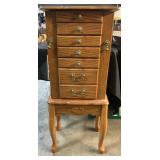 Wooden Jewelry Armoire.