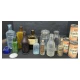 Various Advertising Bottles Gunthers Beer Cans.