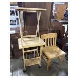 John Martin Oak Chair, & 2 Stands.