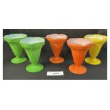 (5) Mid Century Modern Tulip Dessert Cups.