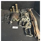 Trench Art, Metal Cookie Cutters, Turtle Lamp.