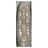 Papua New Guinea Carved & Painted Wood Shield.