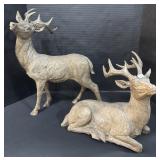(2) Resin Deer Sculptures.
