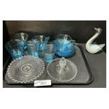 Hobnail Platters, Polka Dot Capri Glasses, Swan.