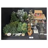 Model Train Greenery & Station, Faux Plants.