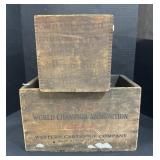 2 Vintage Wooden Ammo Boxes.